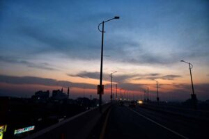 A beautiful view of clouds hovering over the sky after sunset in the Federal Capital