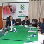 Chairperson Benazir Income Support Programme Muhammad Amjad Saqib in a meeting with BISP DG Sindh and officers during his visit to BISP DG office