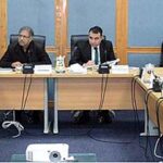 Senator Syed Ali Zafar, Chairman Senate Standing Committee on Law and Justice presiding over a meeting of the committee at Parliament Lodges