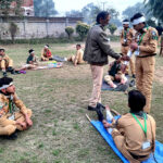 Youngsters participated in the First Aid Competition at Presidential Gold Medal Section Camp Boys Scouts Headquarters at Walton Road