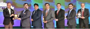 President Dr Arif Alvi giving away appreciation shields to the persons who contributed to Green Presidency Project, at Aiwan-e-Sadr