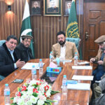 Minister local Govt Gilgit-Baltistan Abdul Hameed giving briefing to Chief MInister Gilgit-Baltistan Haji Gulbar Khan about the Department at CM Secretariat