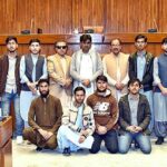 A group photograph of students and faculty members of Balochistan residential college, Zhob in the Senate Hall at Parliament House