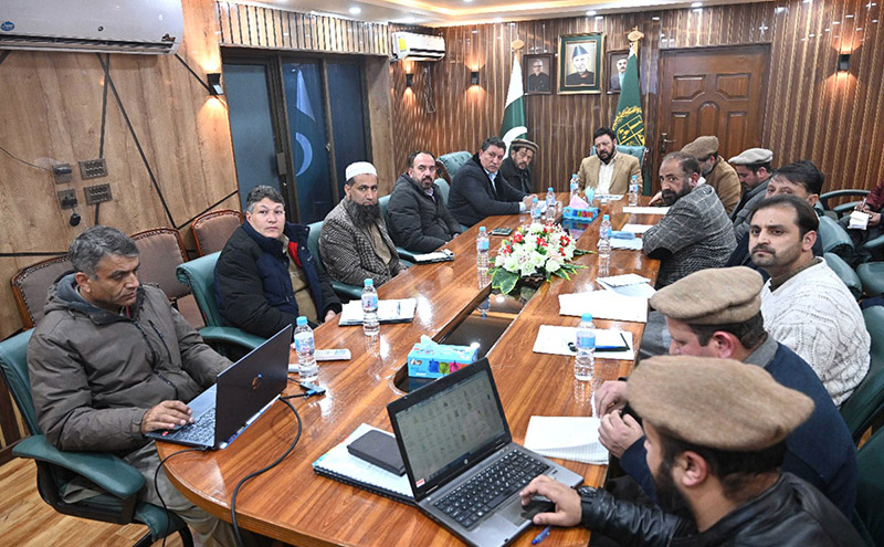 Minister local Govt Gilgit-Baltistan Abdul Hameed giving briefing to Chief MInister Gilgit-Baltistan Haji Gulbar Khan about the Department at CM Secretariat