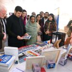 Governor KP Haji Ghulam Ali and VC Prof. Dr. Safia Ahmed visiting different stalls during 1st International Women Conference on Breaking Barriers, Building Bridges, Uniting Women's Voice For A Better World at Local hotel