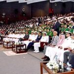The President of Pakistan, Dr. Arif Alvi addressing the Pakistan Navy Engineering College (PNEC) Convocation 2023.