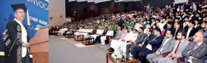  The President of Pakistan, Dr. Arif Alvi addressing the Pakistan Navy Engineering College (PNEC) Convocation 2023.