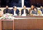 Senator Saleem Mandviwalla presiding over a meeting of the Senate Standing Committee on Aviation at Parliament House