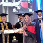 VC University of Sargodha Pro Dr Qaisar Abbas distributing degrees during the third and last day of 10th Convocation of the University of Sargodha