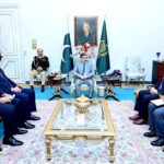 Newly appointed Ambassador of Pakistan to China Mr. Khalil Hashmi calls on the Caretaker Prime Minister Anwaar-ul-Haq Kakar.