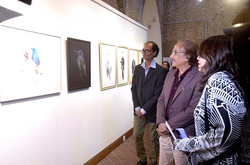 Vice Chancellor, National College, Prof. Dr. Murtaza Jafri visiting Arts Exhibition of Certificate Courses