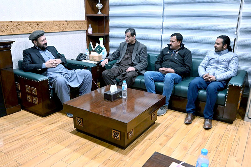 Chief Minister Gilgit-Baltistan Haji Gulbar Khan in a meeting with Advisor Information Eman Shah and other Journalist of GB at CM Secretariat