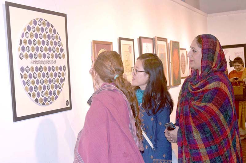 Vice Chancellor, National College, Prof. Dr. Murtaza Jafri visiting Arts Exhibition of Certificate Courses