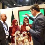 Caretaker Prime Minister Anwaar-ul-Haq Kakar meets the Pakistani students who won the award in one of the categories of Zayed Sustainability Awards 2023