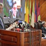 Caretaker Minister for Information and Broadcasting, Murtaza Solangi addressing at 8th CPEC Media Forum on "Next Decade of CPEC Opportunities & Learning from Past Decade" at COMSTECH