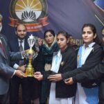 Tanveer Hussain, Director General FDE along with Principal Shazia Wazir awarding prizes to students in annual ceremony of Model College for girl’s I-14/3.