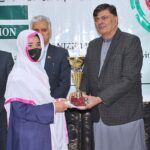 Balochistan Caretaker Education Minister Qadir Bakhsh Baloch, Home Minister Captain (R) Muhammad Zubair Jamali & DG, NAB Zafar Iqbal Khan distributing trophy and certificates among position holders after taking part in competition speech regarding anti-corruption at Girls College