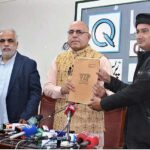 Balochistan Caretaker Information Minister Jan Achakzai addressing press conference at Quetta Press Club