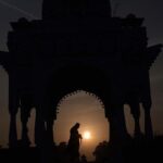 A mesmerizing view of Sunset in the background of Baradari at F-9 Park in the federal capital