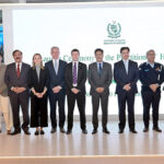 Group photo of Secretary Interior Aftab Akbar Durrani with the participants during the launching ceremony of the Practitioners Handbook Navigating Extradition in Pakistan organized by Ministry of Interior at local hotel