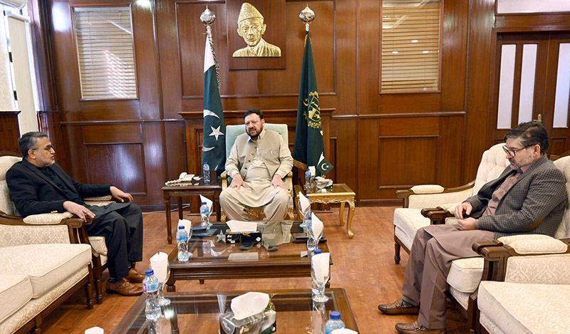 Federal Secretary Kashmir Affairs & GB Jawwad Rafique Malik calls on Chief Minister GB Haji Gul Bar Khan at his Office.