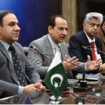 Caretaker Federal Minister for Information, Broadcasting and Parliamentary Affairs Murtaza Solangi, Caretaker Federal Minister for IT & Telecom Dr. Umar Saif and Caretaker Federal Minister for Health, Dr Nadeem Jan addressing a press conference at PID Media center