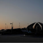 A beautiful view of Sun set at Pakistan Monument.