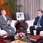 Pakistan's Ambassador to China, Khalil-ur-Rahman Hashmi calls on President Dr Arif Alvi, at Aiwan-e-Sadr