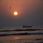 A beautiful view of the last sunset of the year 2023 at Sea view