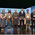 Managing Director PTDC Aftab Ur Rehman Rana presenting certificate to the Mountaineer during the conference on “Sustainable Mountain Tourism in Pakistan” organized by Pakistan Tourism Development Corporation (PTDC) on the occasion of International Mountain Day 2023 at Pakistan Nation Council of Arts (PNCA)