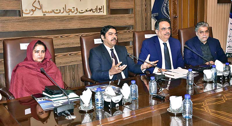 Secretary Industry and Commerce Punjab Ehsan Bhatta visits and addressing Sialkot Chamber of Commerce and Industry