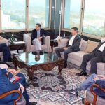 Caretaker Federal Minister for IT and Telecommunication Dr. Umar Saif in a meeting with Telenor and Etisalat delegation