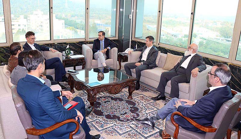 Caretaker Federal Minister for IT and Telecommunication Dr. Umar Saif in a meeting with Telenor and Etisalat delegation