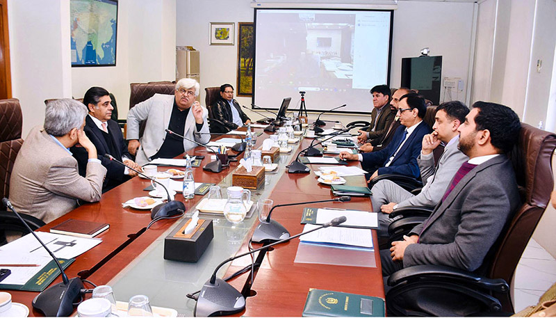 Commerce Minister, Dr. Gohar Ejaz chairing a high-level meeting regarding the status of Special Economic Zones in Karachi