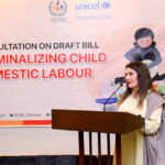 Member Khyber Pakhtunkhwa, National Commission on the Rights of Child Nadia Bibi addressing during Consultation on draft bill criminalizing child domestic labour.