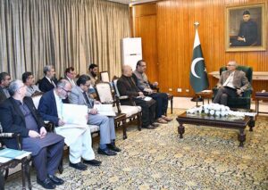 President Dr Arif Alvi chairing a meeting on role of Mosques in Education, at Aiwan-e-Sadr
