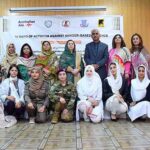 Secretary of KPCSW Ms. Robin Haider Bokhari and Dean University of Peshawar Prof. Dr. Gohar Ali in a group photo with other officials and participants during the closing ceremony of the 16 Days of Activism Against Gender-Based Violence, organized by the Khyber Pakhtunkhwa Commission on the Status of Women KPCSW.