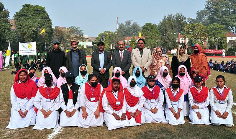 Students participating in Tug Of War competition during inter collegiate Division Women Sports at Govt Post Graduate College Chandni Chowk