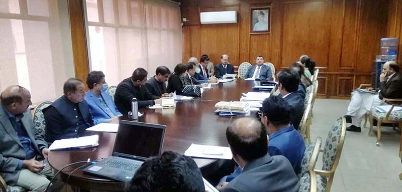 Brig. (Retd.) Muzaffar Ali Ranjha, Chairman, PMIC is chairing the meeting at PMIC, PM Office, Islamabad on PSDP project titled “Construction of Model Prison at H-16, Islamabad” and getting briefing from the officers of Ministry of Interior, Ministry of Planning, Development & Special Initiatives, Ministry of Housing & Works, Pak PWD, NHA, ICT, CDA, FIA, RDA, RCB and Punjab Prison Department