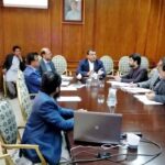 Brig. (Retd.) Muzaffar Ali Ranjha, Chairman, PMIC is chairing the meeting at PMIC, PM Office, Islamabad on PSDP project titled “Nai Gaj Dam at Dadu” and getting briefing from the officers of Ministry of Water Resources, WAPDA in person and Special Secretary, Irrigation Department, Commissioner Hyderabad, Deputy Commissioner Dadu the officers of Government of Sindh through online (Zoom Video)