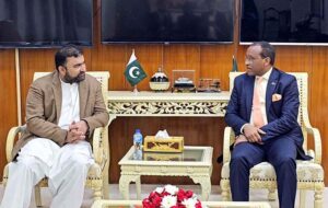 Caretaker Federal Minister for Interior, Sarfraz Ahmed Bugti in a meeting with Ambassador of Ethiopia HE Jamal Beker Abdula