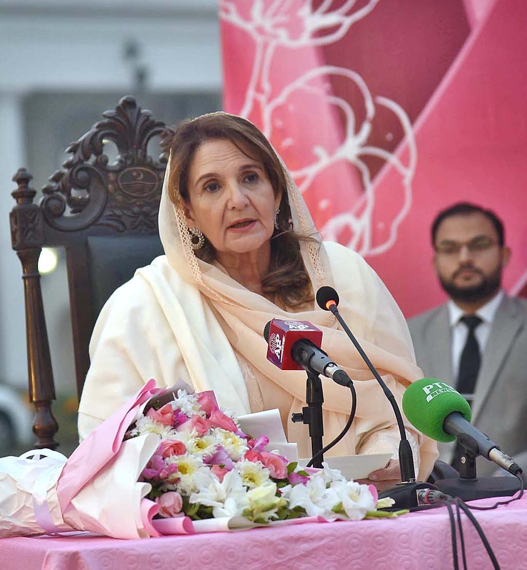 First lady urges vigilance, creating breast cancer awareness