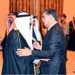 Caretaker Prime Minister Anwaar-ul-Haq Kakar meets with the new Amir of Kuwait His Highness Sheikh Meshal al-Ahmad al-Sabah to offer condolences over the sad demise of the Amir his Highness Nawaf Al-Ahmad Al-Jaber Al-Sabah