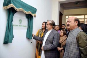 Caretaker Federal Minister for National Heritage and Culture, Jamal Shah inaugurating National Music Academy at PNCA