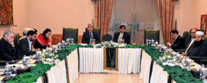 Federal Minister for Commerce and Industries Dr. Gohar Ejaz chairing the inaugural meeting of the Textile Export Advisory Council, consisting of the top textile exporters of Pakistan