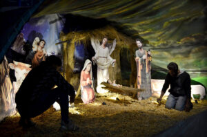 Youngsters from Christian community are decorating the St. ANTHONY'S Church for upcoming Christmas celebrations