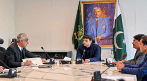 SAPM Jawad Sohrab Malik chairs a high level meeting at Ministry of Overseas Pakistanis and Human Resource Development.