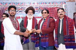 Students singing song during a Sindhi culture function at Govt: Boys Degree College