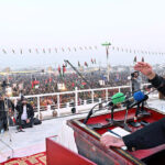 Chairman PPP Bilawal Bhutto Zardari addressing a public gathering on the occasion of 16th death anniversary of Shaheed Mohtarma Benazir Bhutto at Garhi Khuda Bakhsh