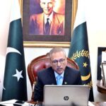 President Dr. Arif Alvi virtually addressing the international conference on ‘Transformative pathways for water and food systems in a climate resilient Pakistan" from Aiwan-e-Sadr